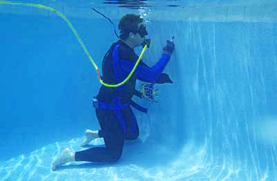 Diver Fixing Pool Leak